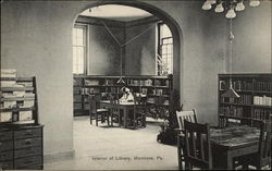 Interior of Library Postcard