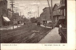 Main Street Taylor, PA Postcard Postcard