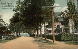 Seaside Avenue Looking South, Fort Trumbull Bach Milford, CT Postcard Postcard