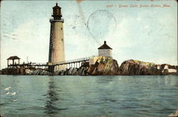 Graves Light, Boston Harbor Massachusetts Postcard Postcard