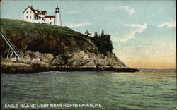 View from the Water of Eagle Island Light Postcard