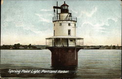 Spring Point Light at Portland Harbor Lighthouses Postcard Postcard