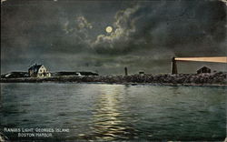 Ranges Light, Georges Island, Boston Harbor Massachusetts Postcard Postcard