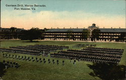 Garrison Drill and Marine Barracks Postcard