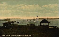 Peaks Island and Harbor from Fort Allen Park Portland, ME Postcard Postcard