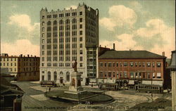 Monument Square showing Soldiers' Monument and Fidelity Building Postcard