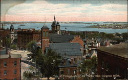 View of Town and Harbor from Congress Block Postcard