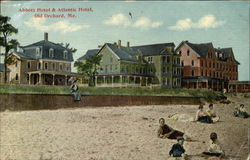 Abbott Hotel & Atlantic Hotel Old Orchard Beach, ME Postcard Postcard