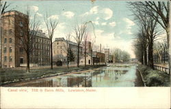 Canal View, Hill & Bates Mills Lewiston, ME Postcard Postcard