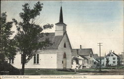 Advent Church and Parsonage Berwick, ME Postcard Postcard