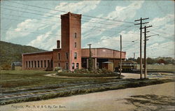 A.W. & G.Ry. Car Barn Augusta, ME Postcard Postcard