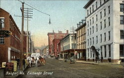 Looking Up Exchange Street Bangor, ME Postcard Postcard