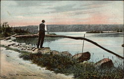 Fishing on Togus Lake Postcard