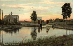 Scenic View of Duck Pond at Sunset Postcard