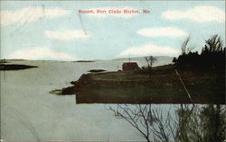 A View of Sunset Port Clyde, ME Postcard Postcard