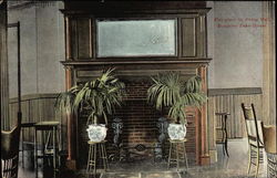 Rangeley Lake House - Fireplace in Dining Room Postcard