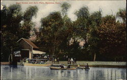 Boat House and Auto Park Postcard