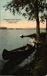 Canoeing on Lake Nakomis, Rod and Gun Club Postcard