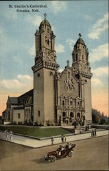 Street View of St. Cecilia's Cathedral Omaha, NE Postcard Postcard