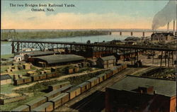 The Two Bridges from Railroad Yards Postcard