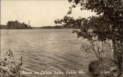 Scene on Cable Lake Wisconsin Postcard Postcard