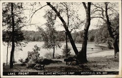 Lake Front at Pine Lake Methodist Camp Postcard