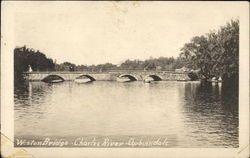 Weston Bridge, Charles River Auburndale, MA Postcard Postcard