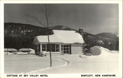 Cottage in the Snow at Sky Valley Motel Bartlett, NH Postcard Postcard