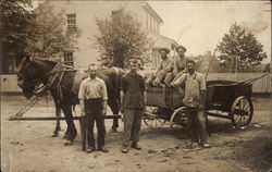 Workers with Horse Drawn Waggon Men Postcard Postcard