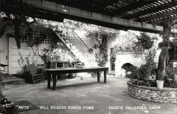 Patio at Will Rogers Ranch Home Pacific Palisades, CA Postcard Postcard