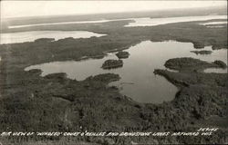 Air View of "Windego" Court O'Reilles and Grindstone Lakes Postcard