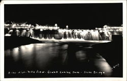 Grand Coulee Dam - Night View from Bridge Washington Postcard Postcard