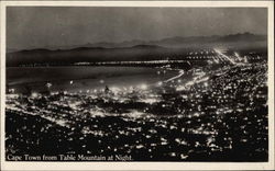 View of City from Table Mountain at Night Postcard