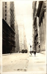 Trolly Cars Driving in a Big City Postcard