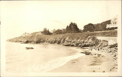 View Down Beach to Point Newport, RI Postcard Postcard