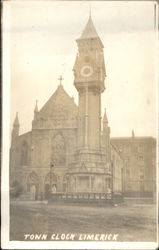 Street View of Town Clock Limerick, Ireland Postcard Postcard