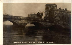 Bridge over Liffey River Dublin, Ireland Postcard Postcard