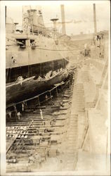 U.S.S. Texas - Painting the Side Navy Postcard Postcard