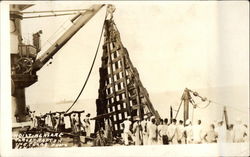 U.S.S. Texas - Loading A Target Raft Navy Postcard Postcard