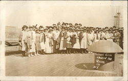 School Girls Aboard the U.S.S. Texas New York, NY Boats, Ships Postcard Postcard