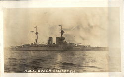 H.M.S. Queen Elizabeth Navy Postcard Postcard