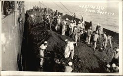 Coaling Ship from Lighters Postcard