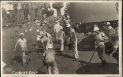 Coaling Ship Navy Postcard Postcard