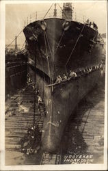 U.S.S. Texas - In Dry Dock Navy Postcard Postcard