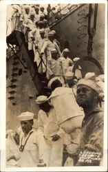 U.S.S. Texas - Leaving the Ship to Visit Culebra, PR Navy Postcard Postcard