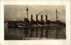 British Mine-Layer Postcard