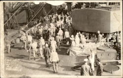 U.S.S. Texas - Coaling the Ship Postcard