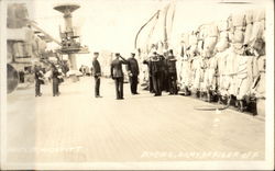 Greeting Army Officers on Ship Postcard