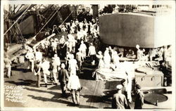 U.S.S. Texas - Coaling the Ship Postcard