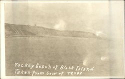 Rocky Beach at Block Island, Taken from Bow of Texas Rhode Island Boats, Ships Postcard Postcard